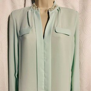 CANDIES Aqua Color SMALL Sheer Blouse